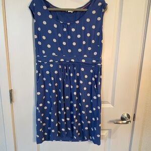 Playful Blue and White Boden Polka-Dot Midi